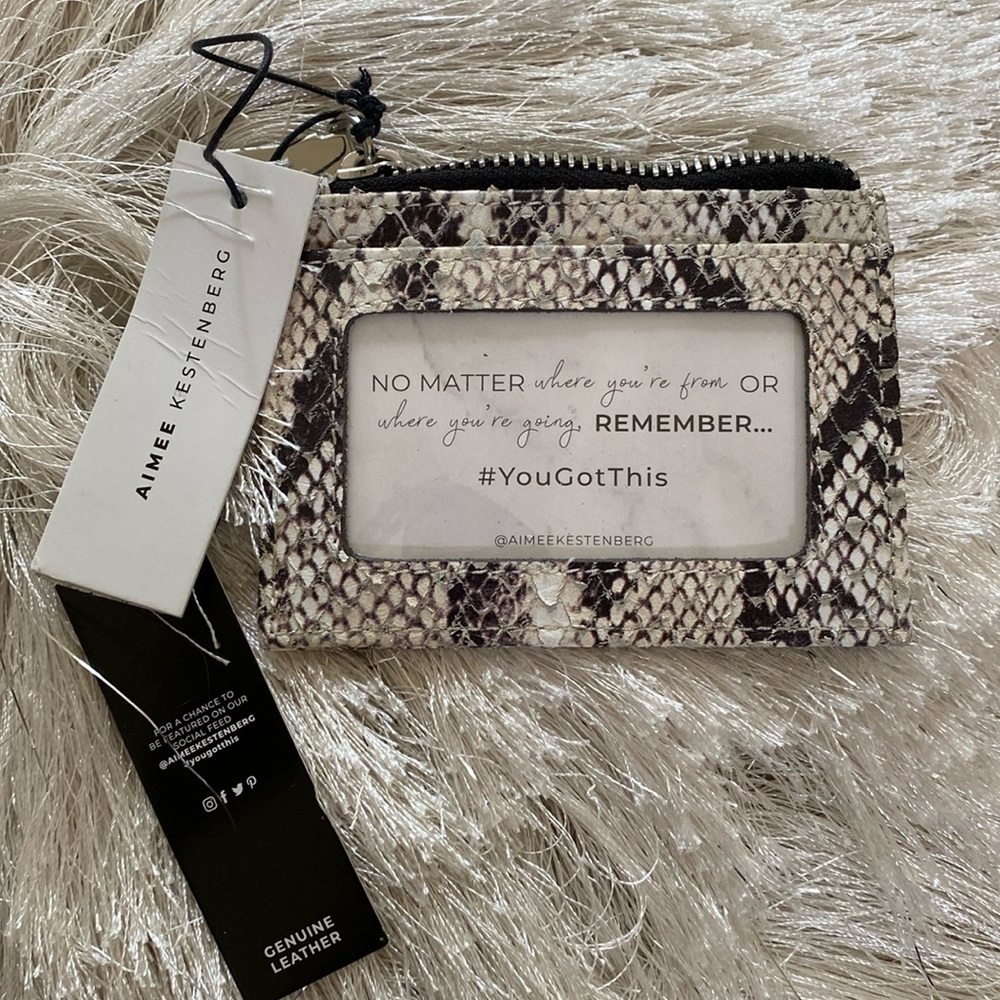 Aimee Kestenberg Snake embossed leather card case